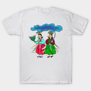 Minhwa: Taoist Fairy Sisters A-4 Type T-Shirt